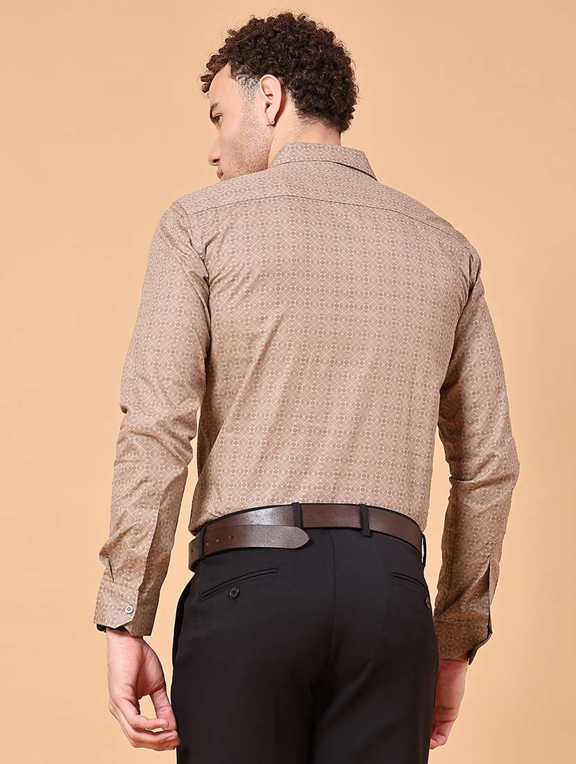 men printed long sleeve slim fit formal shirt - 22176860 -  Standard Image - 3