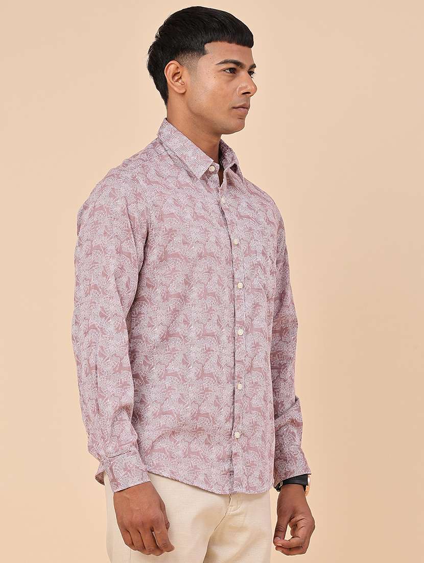 men printed long sleeves casual shirt - 22176871 -  Standard Image - 3