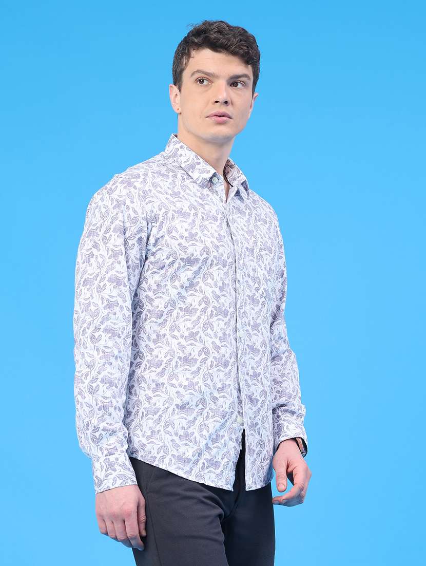 men printed long sleeve regular fit casual shirt - 22176878 -  Standard Image - 3