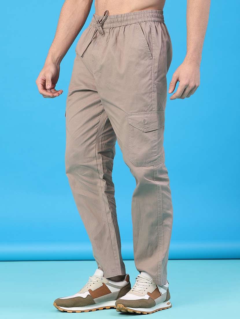 men solid mid rise regular fit cargo - 22176889 -  Standard Image - 3