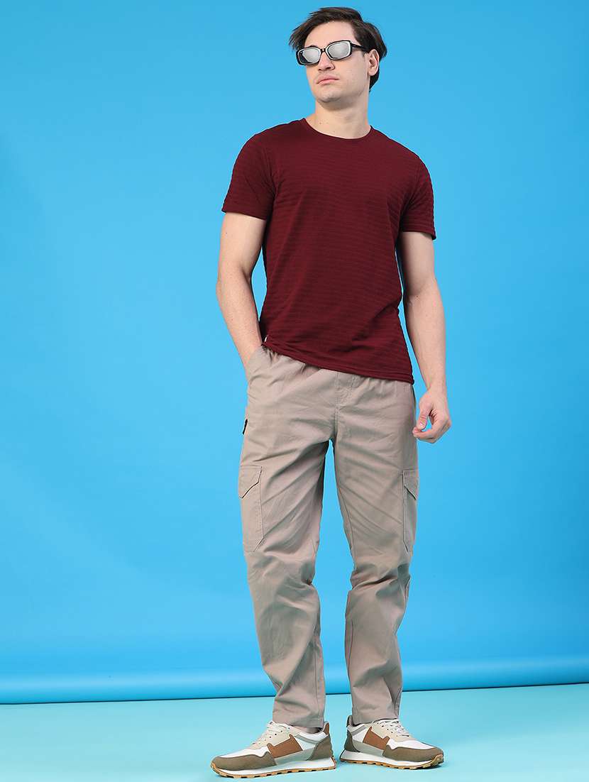 men solid mid rise regular fit cargo - 22176889 -  Standard Image - 5
