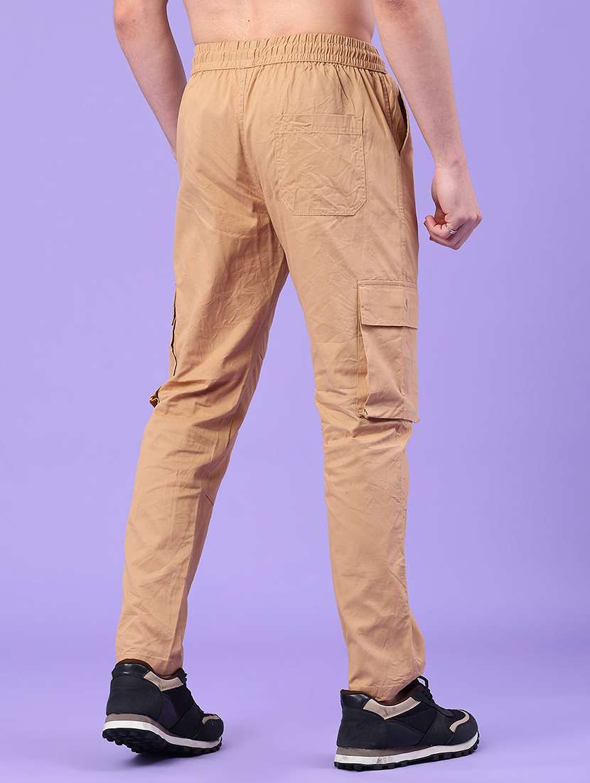 men solid mid rise regular fit cargo  - 22176890 -  Standard Image - 3