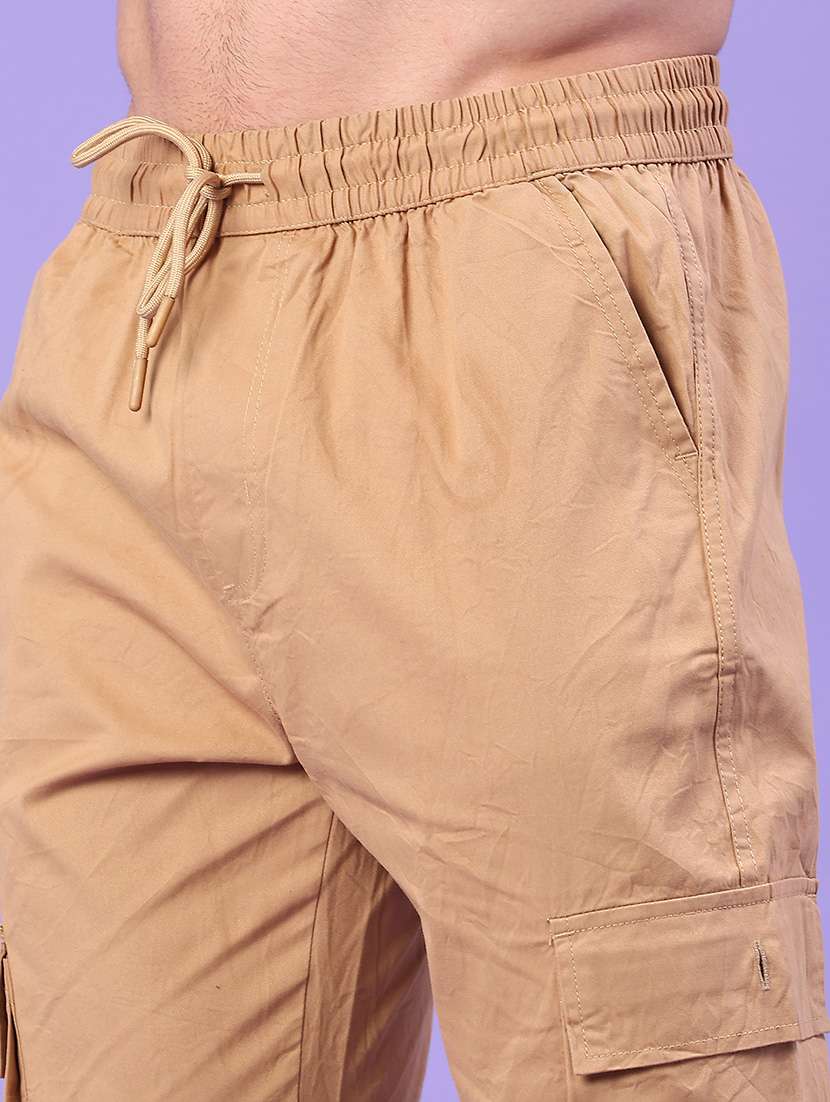 men solid mid rise regular fit cargo  - 22176890 -  Standard Image - 5