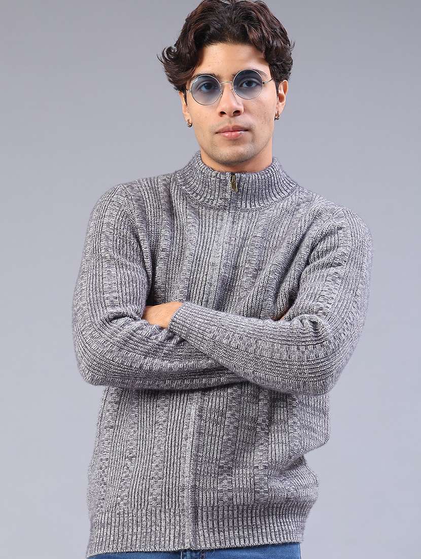 men self design long sleeve regular fit cardigan