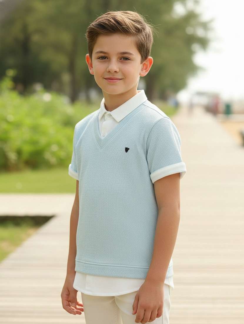 boys solid short sleeve polo t-shirt