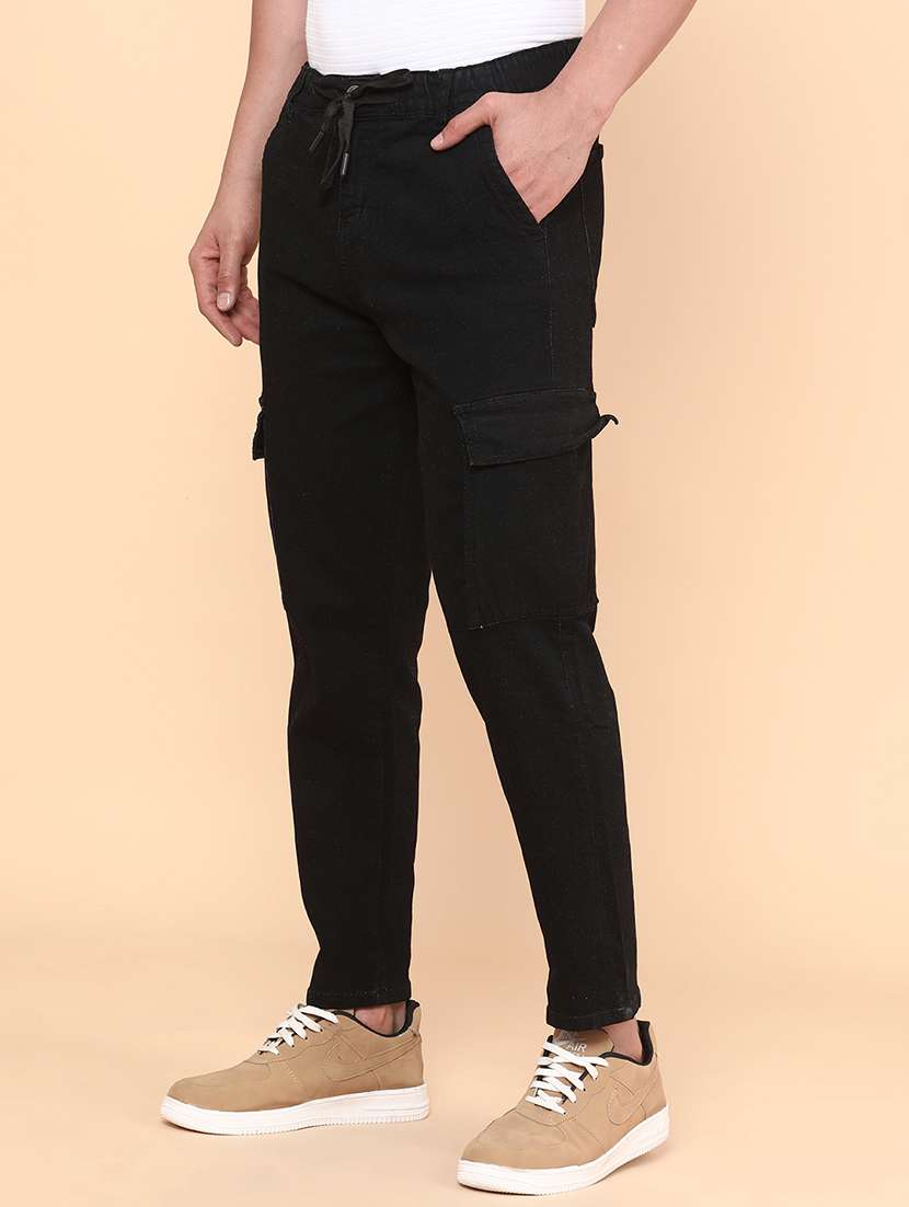 men solid mid rise regular fit cargo  - 22176966 -  Standard Image - 3