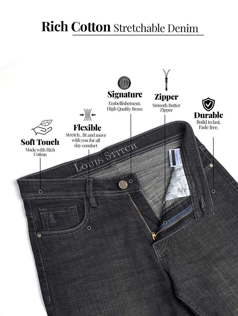 men solid mid rise straight fit jean - 22177029 -  Standard Image - 5