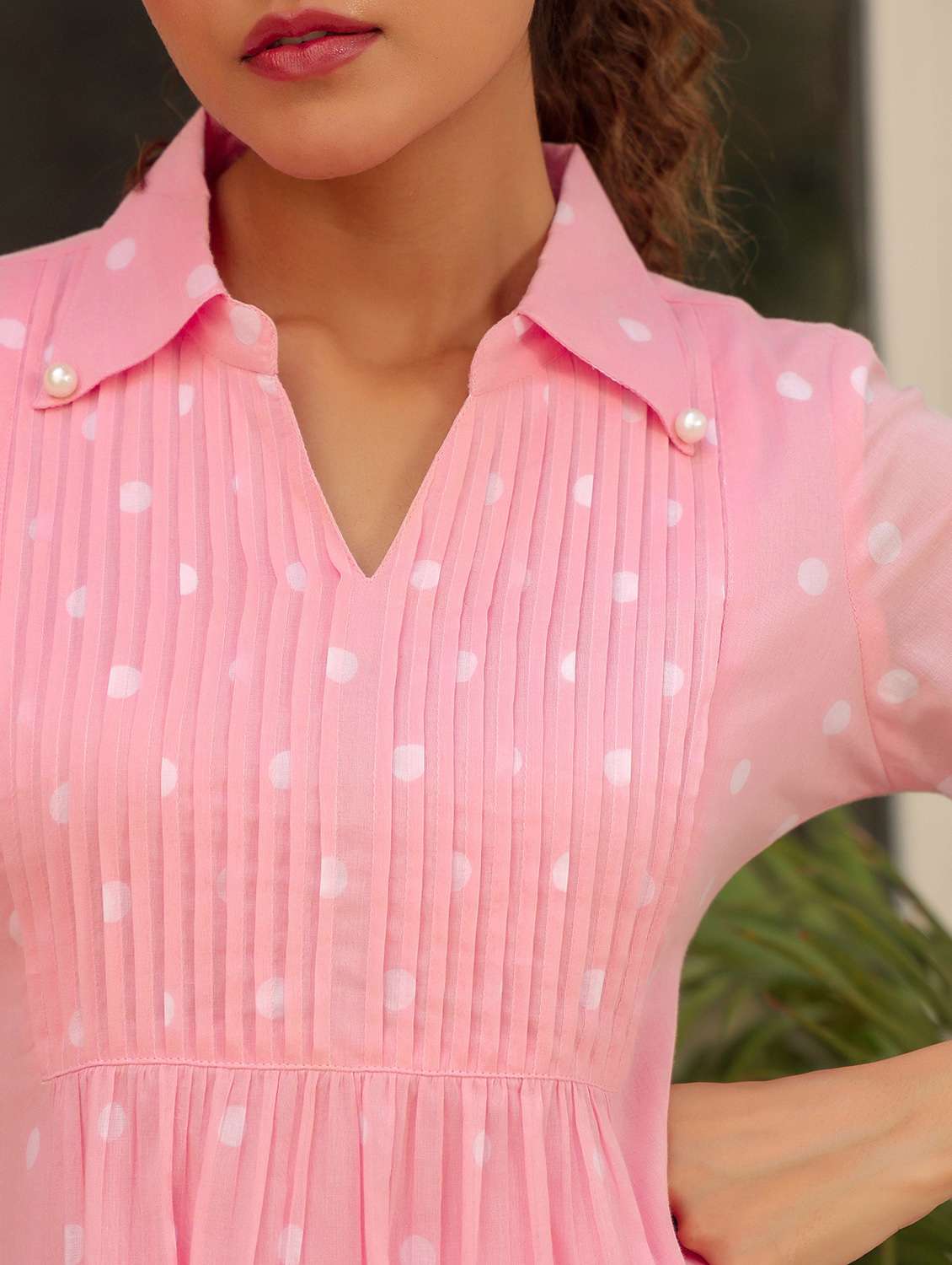 women polka dot three quarter sleeve regular fit ethnic co-ord set - 22177036 -  Standard Image - 5