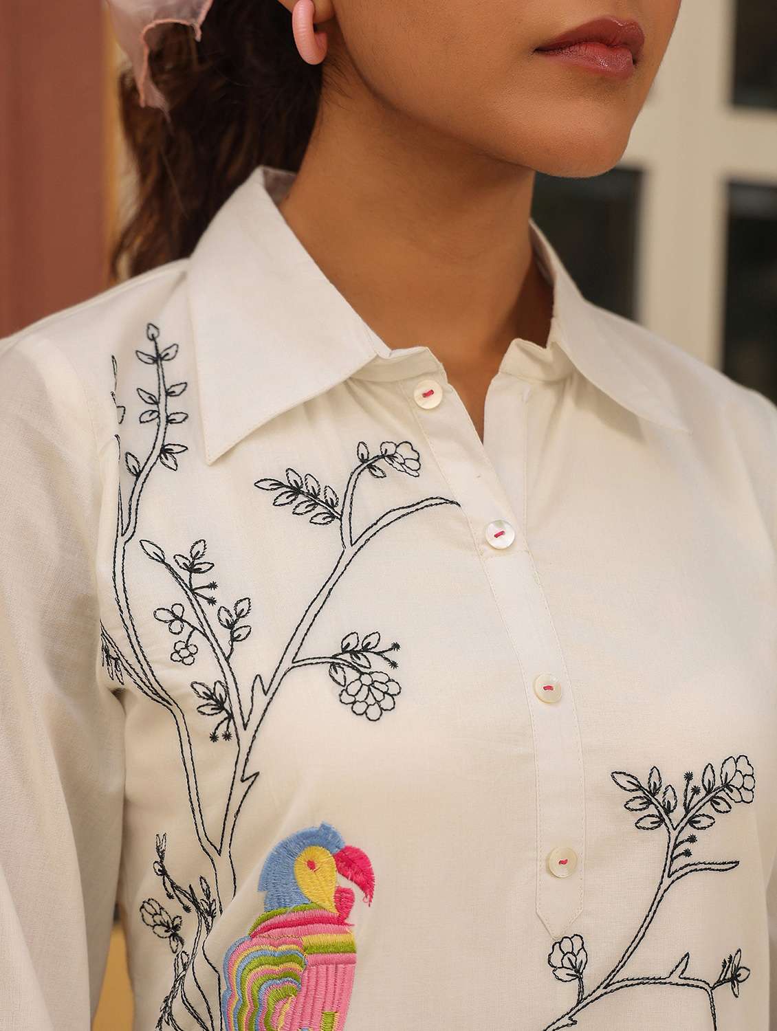 women printed three quarter sleeve kurta pant set - 22177042 -  Standard Image - 5