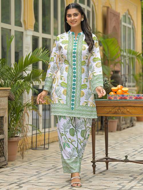 women printed long sleeve regular fit ethnic co-ord set - 22177048 -  Standard Image - 0