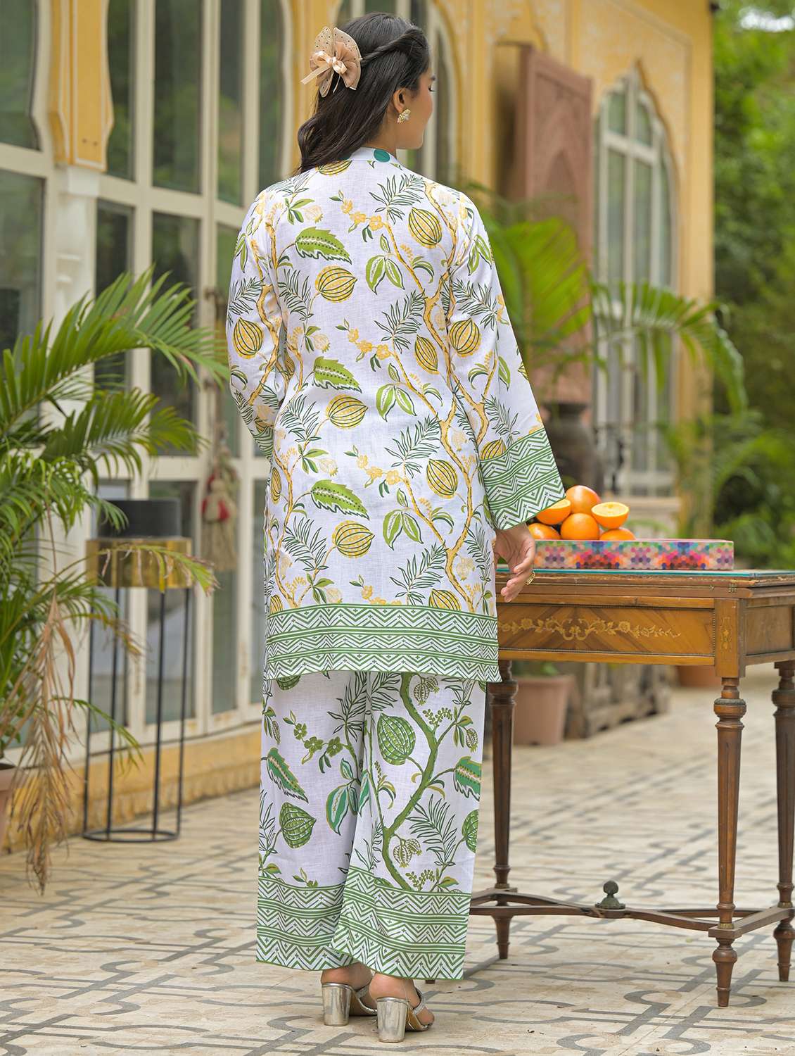 women printed long sleeve regular fit ethnic co-ord set - 22177048 -  Standard Image - 3