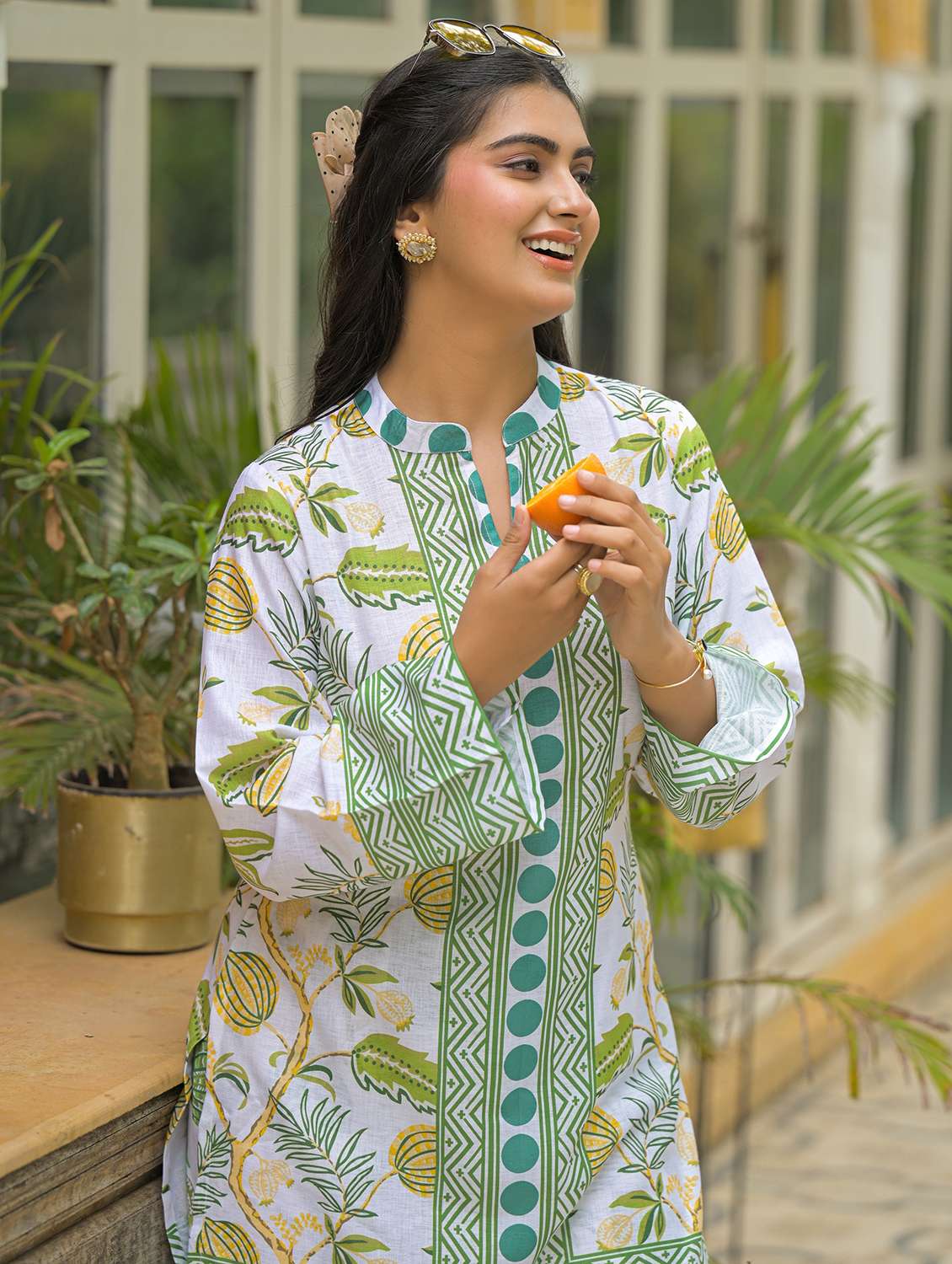 women printed long sleeve regular fit ethnic co-ord set - 22177048 -  Standard Image - 5