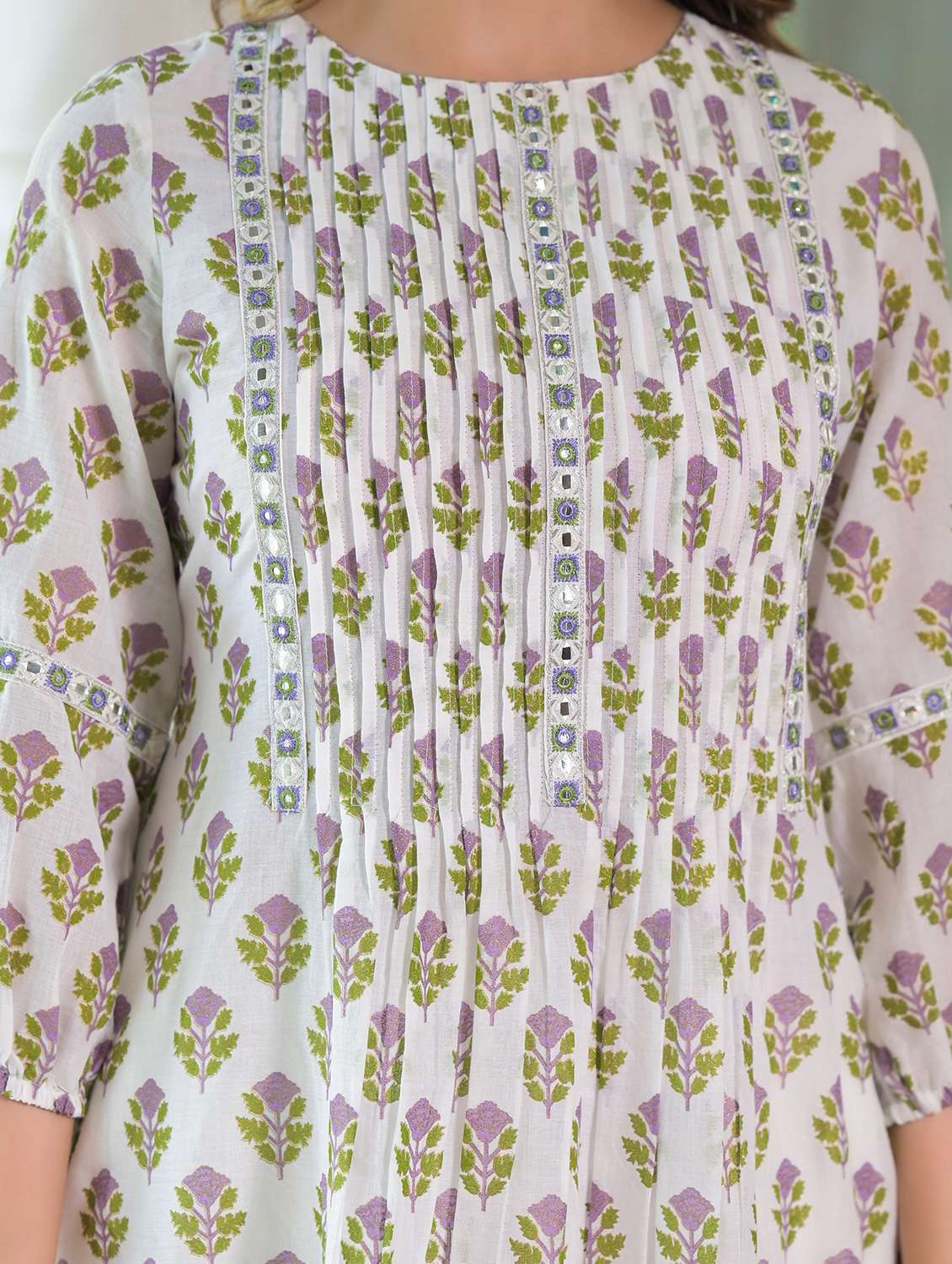 women floral printed three quarter sleeve kurta palazzo set - 22177052 -  Standard Image - 5