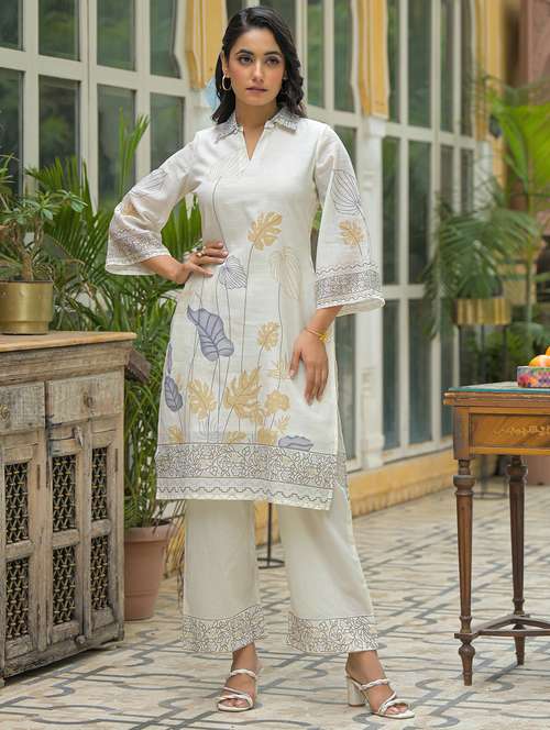 women printed long sleeve regular fit ethnic co-ord set - 22177056 -  Standard Image - 0