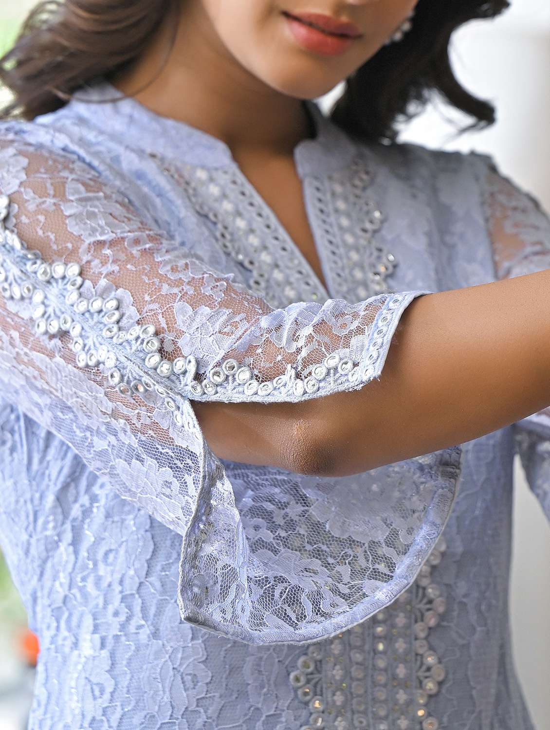 women self design three quarter sleeve ethnic co-ord set - 22177065 -  Standard Image - 5