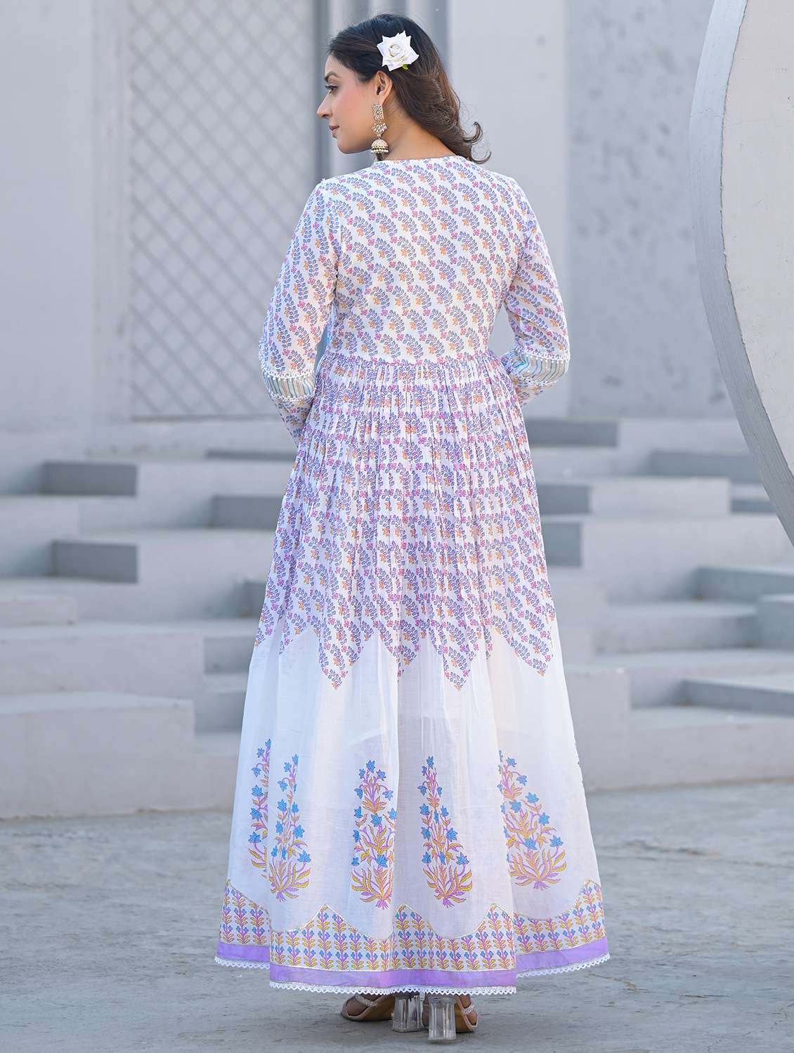 women printed long sleeve kurta with dupatta set - 22177076 -  Standard Image - 3