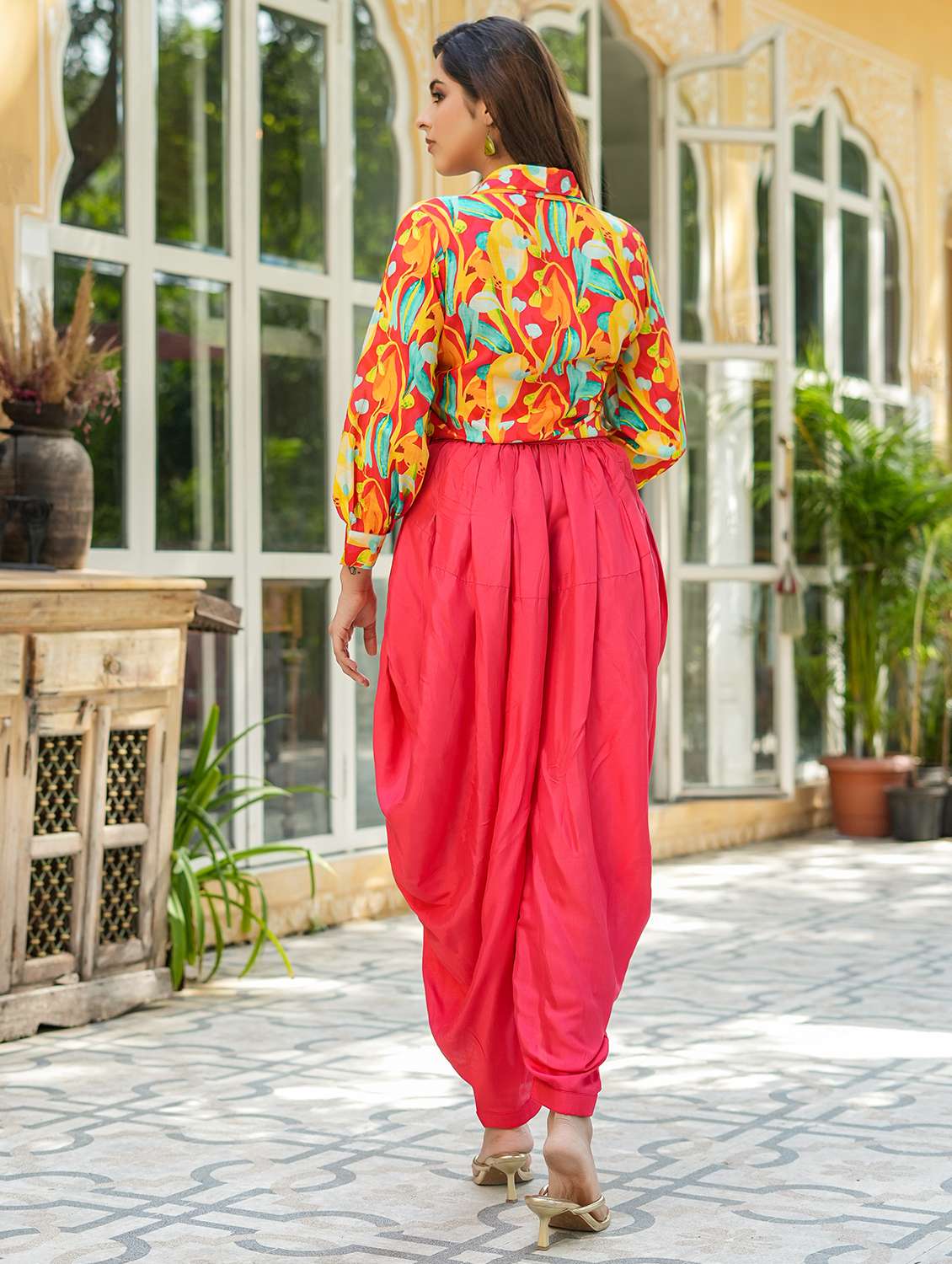 women printed long sleeve ethnic co-ord set - 22177089 -  Standard Image - 3