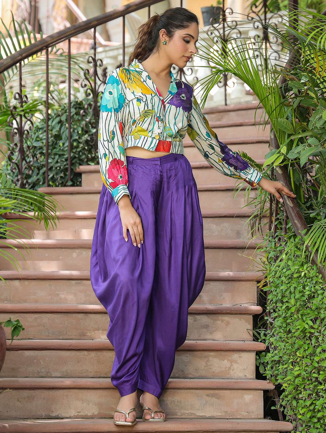 women printed long sleeve ethnic co-ord set - 22177090 -  Standard Image - 3