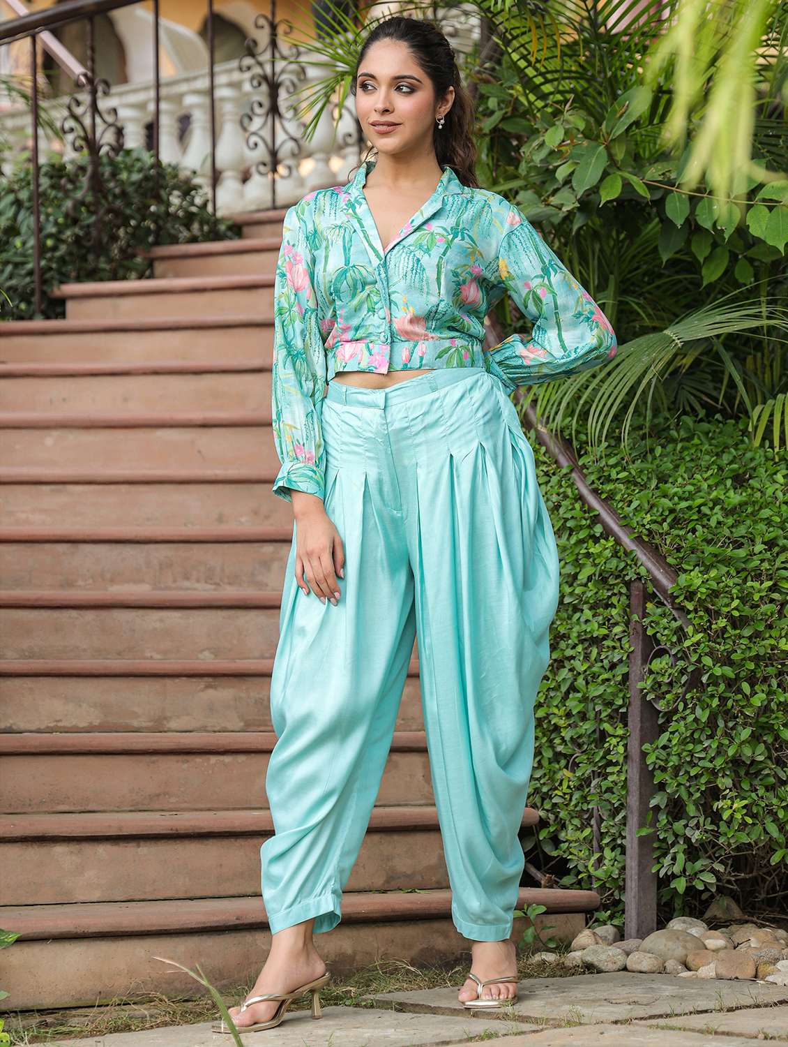 light blue cotton coord set - 22177094 -  Standard Image - 3