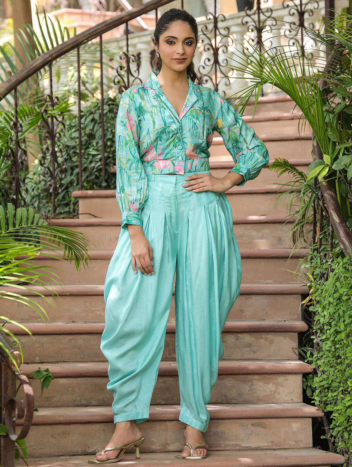 light blue cotton coord set - 22177094 -  Standard Image - 5