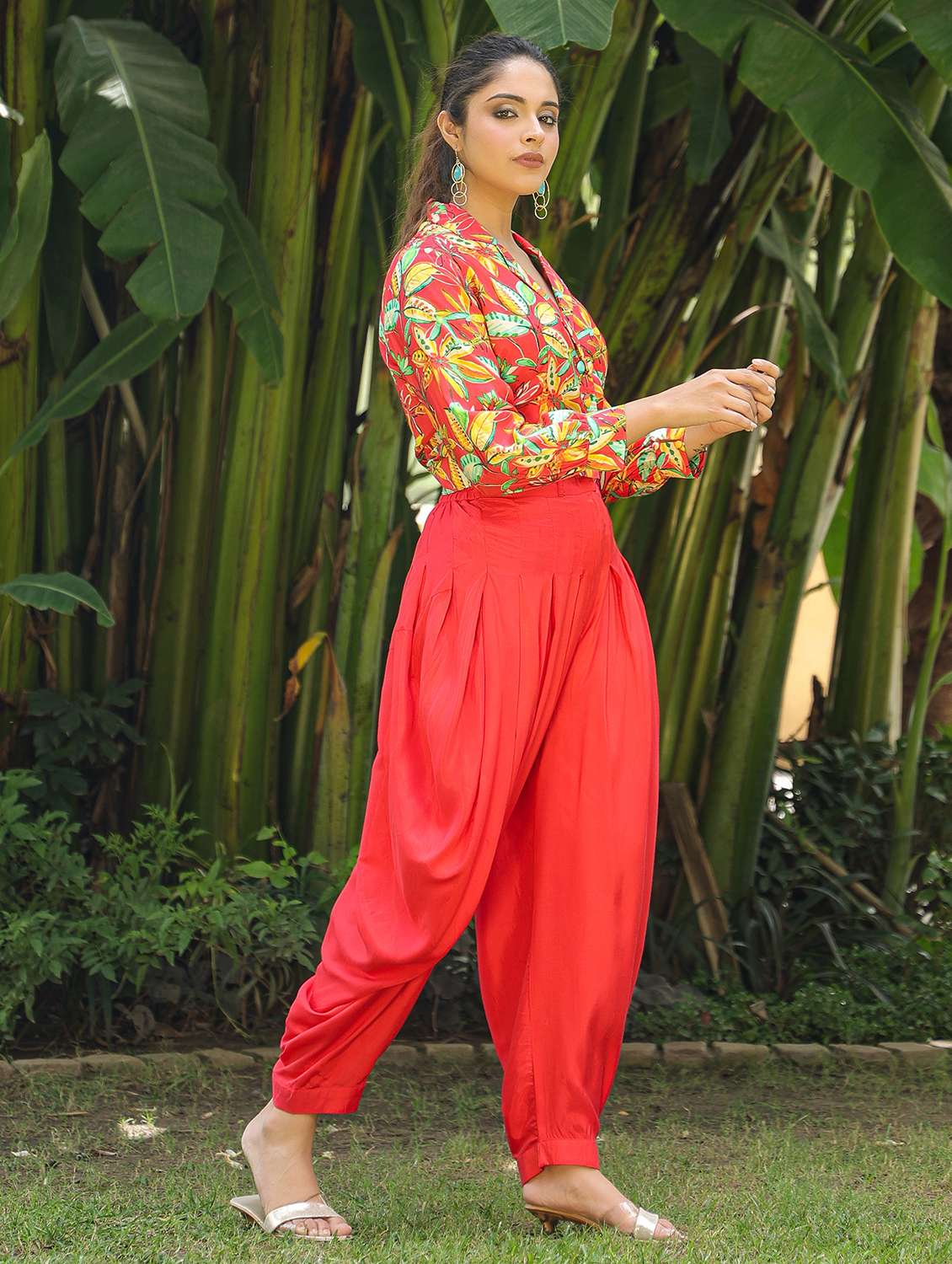 women printed long sleeve ethnic co-ord set - 22177095 -  Standard Image - 3