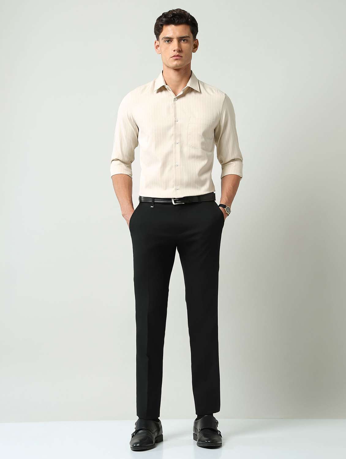 men collared long sleeve formal shirt - 22177111 -  Standard Image - 3