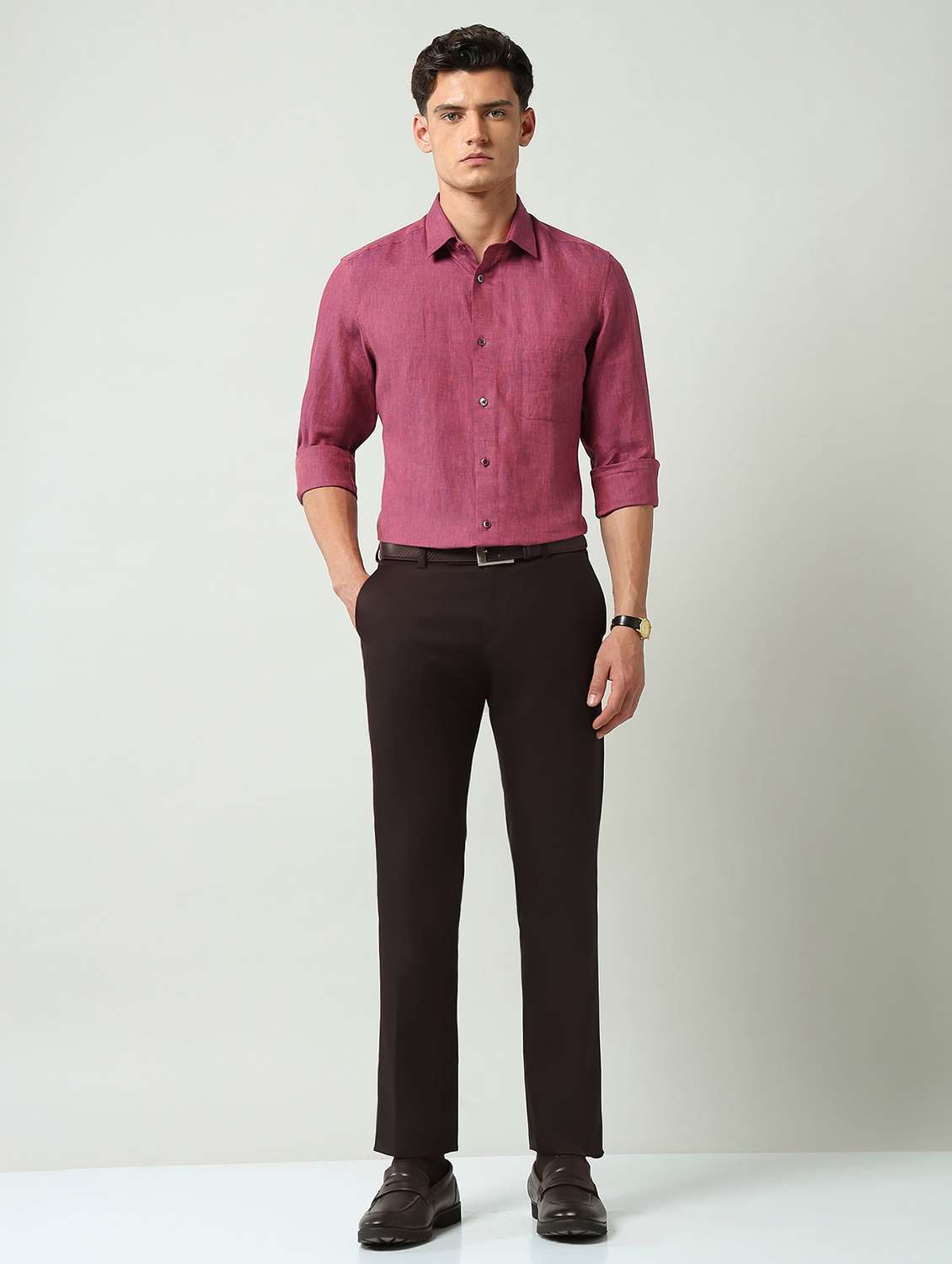 men collared long sleeve formal shirt - 22177118 -  Standard Image - 3