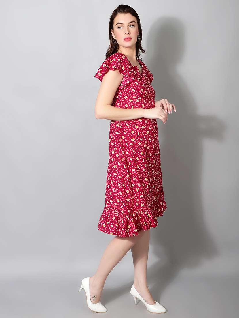 women floral print short sleeve tiered dress - 22177168 -  Standard Image - 3
