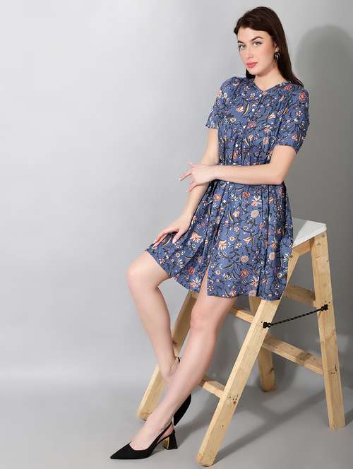 women floral print short sleeve shirt dress - 22177169 -  Standard Image - 0
