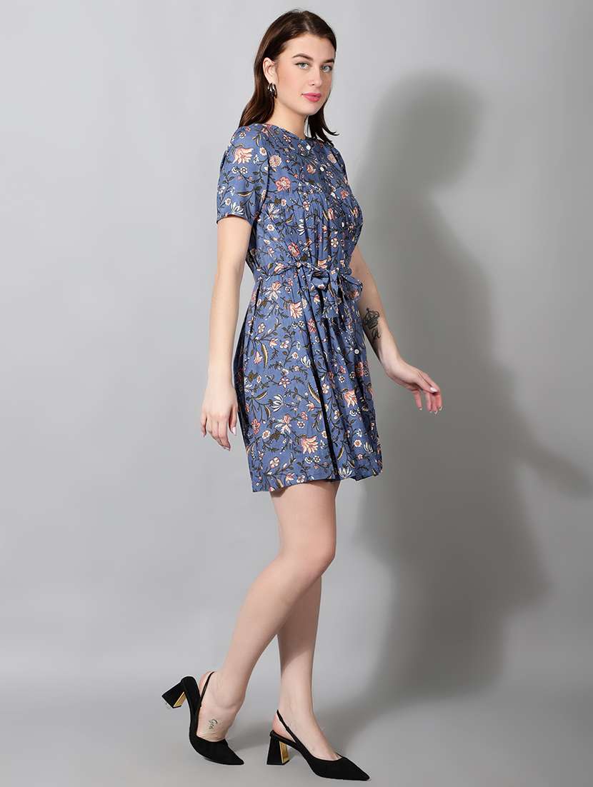 women floral print short sleeve shirt dress - 22177169 -  Standard Image - 3
