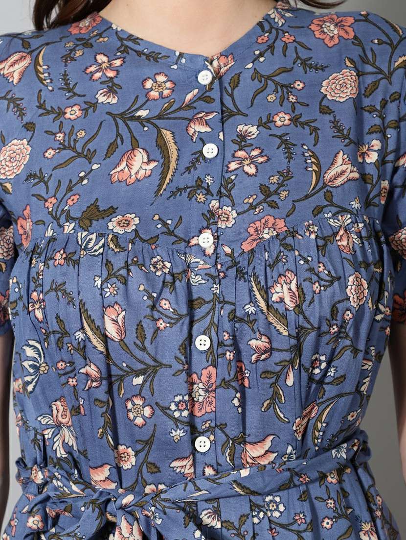 women floral print short sleeve shirt dress - 22177169 -  Standard Image - 5