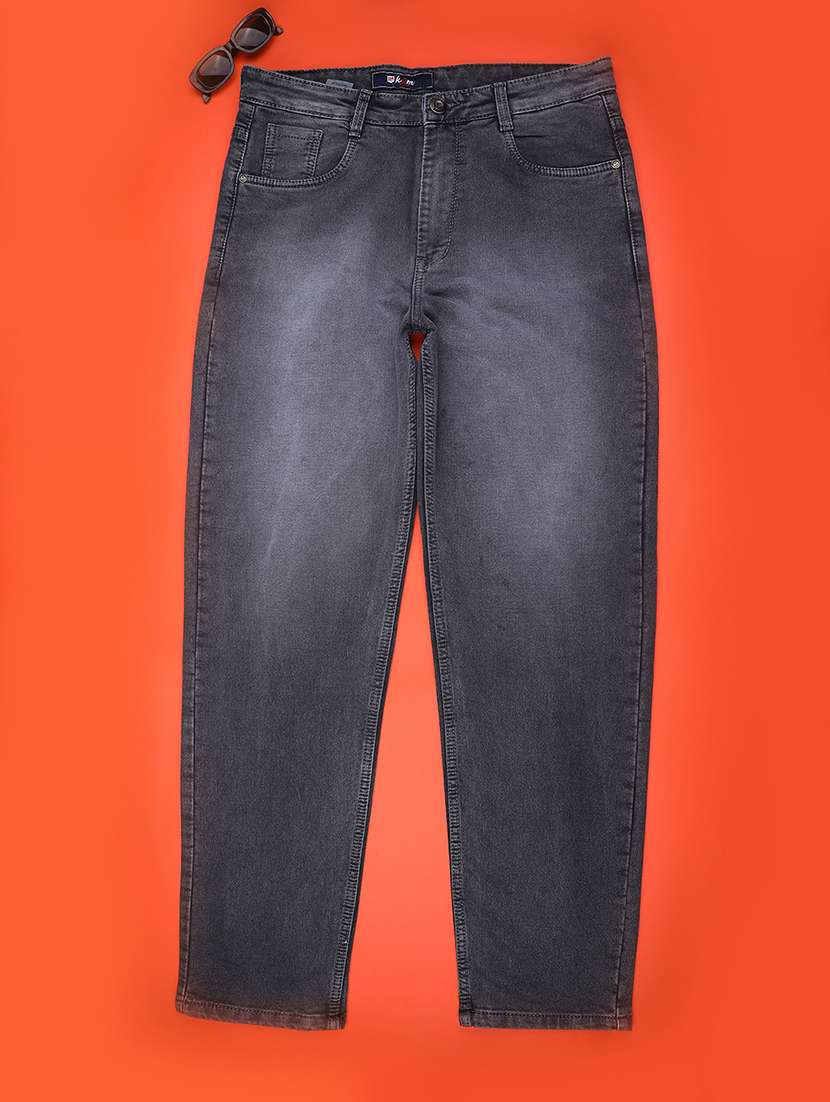 boys washed mid rise slim fit jeans