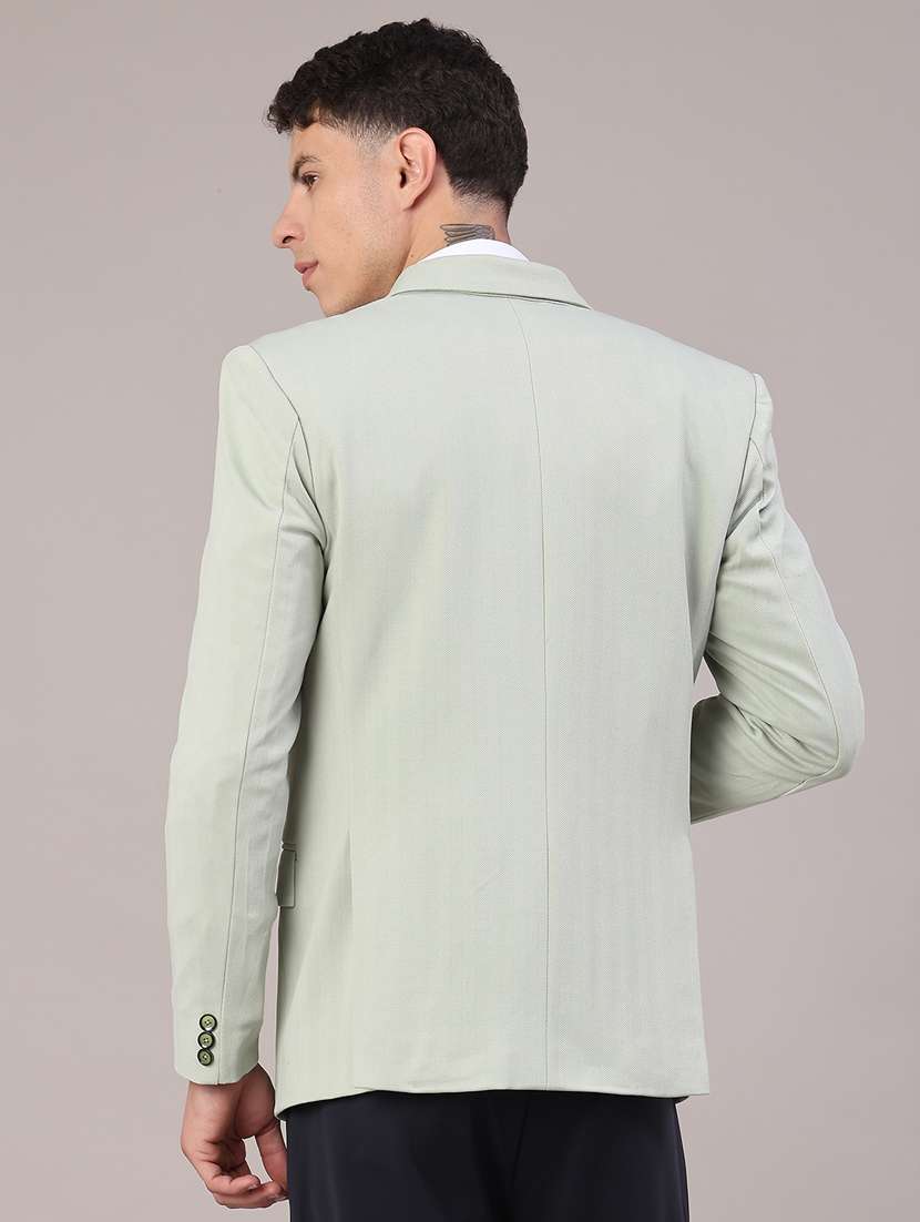 men self design lapel collar single breasted casual blazer - 22177222 -  Standard Image - 3