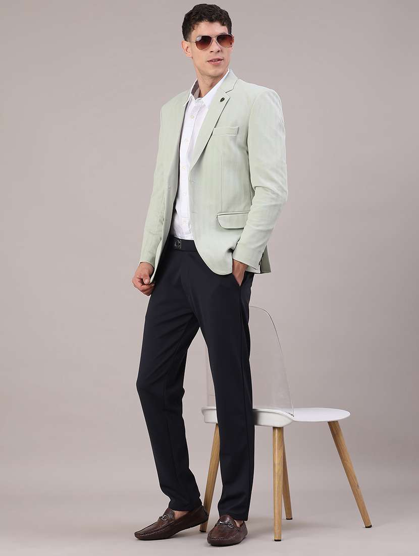 men self design lapel collar single breasted casual blazer - 22177222 -  Standard Image - 5