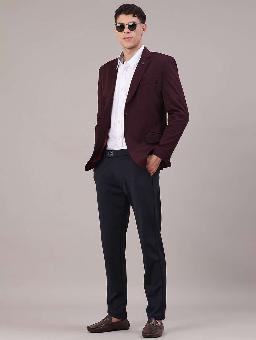 men solid lapel collar single breasted casual blazer - 22177223 -  Standard Image - 5