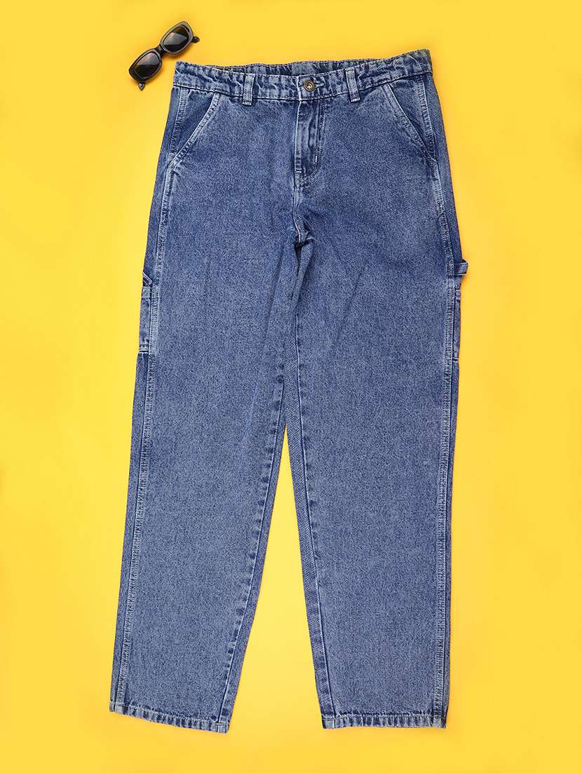 girls solid mid rise straight jean