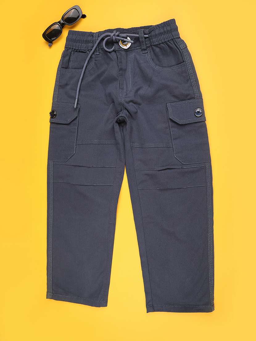 boys solid mid rise cargo