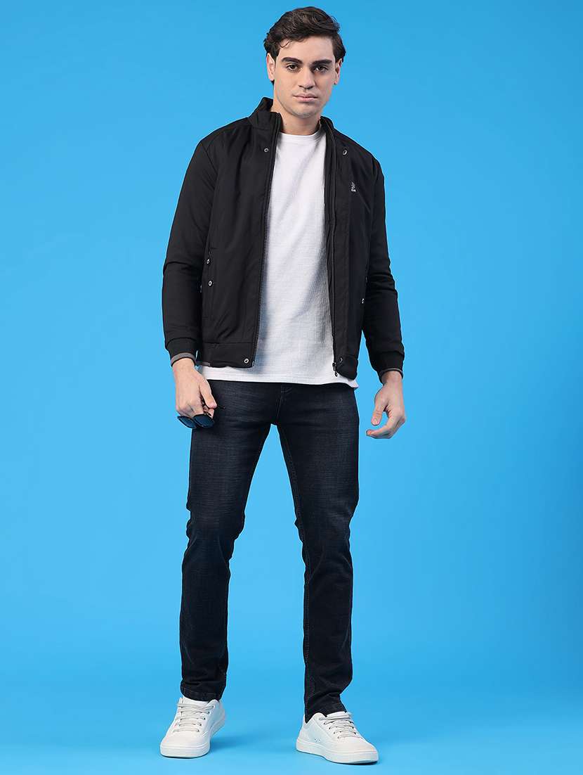 men solid long sleeve insulator bomber jacket - 22177276 -  Standard Image - 5