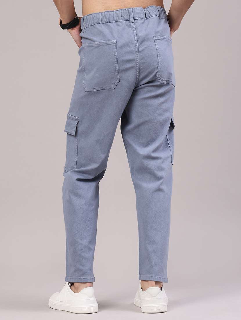 men solid mid rise regular fit cargo  - 22177327 -  Standard Image - 3