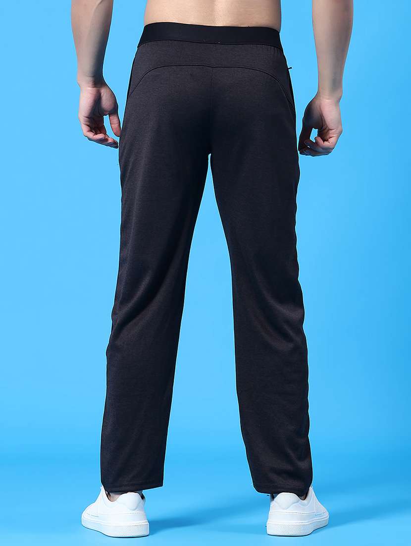 men black polyester  full length track pant - 22177329 -  Standard Image - 3