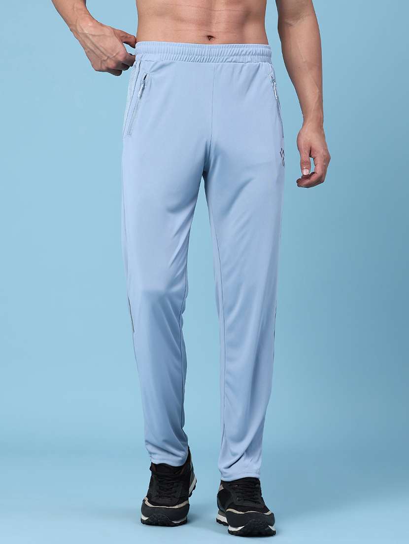 men solid mid rise regular fit track pant
