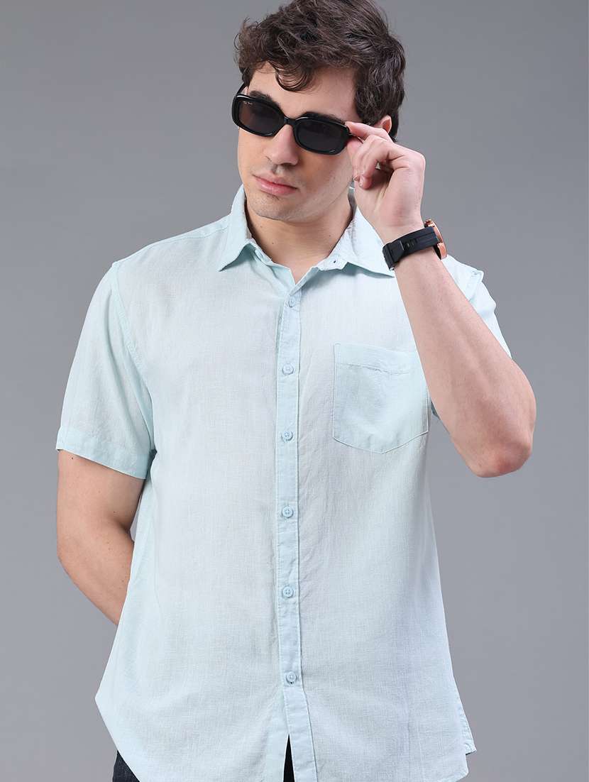 light blue cotton casual shirt