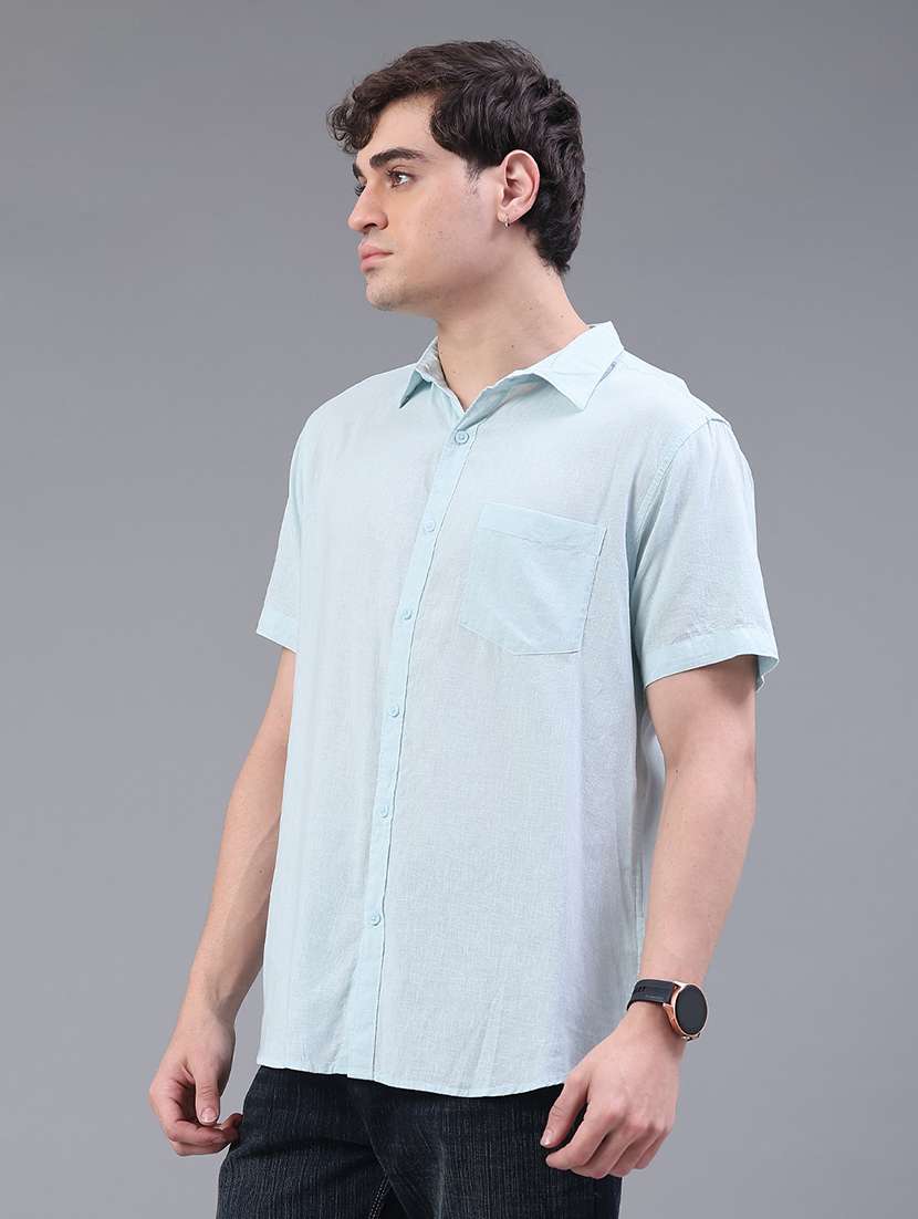 light blue cotton casual shirt - 22177342 -  Standard Image - 3