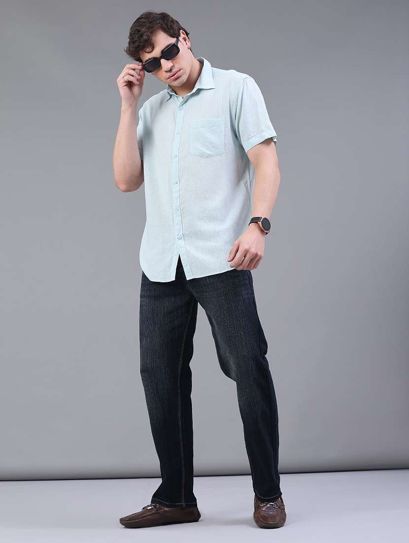 light blue cotton casual shirt - 22177342 -  Standard Image - 5