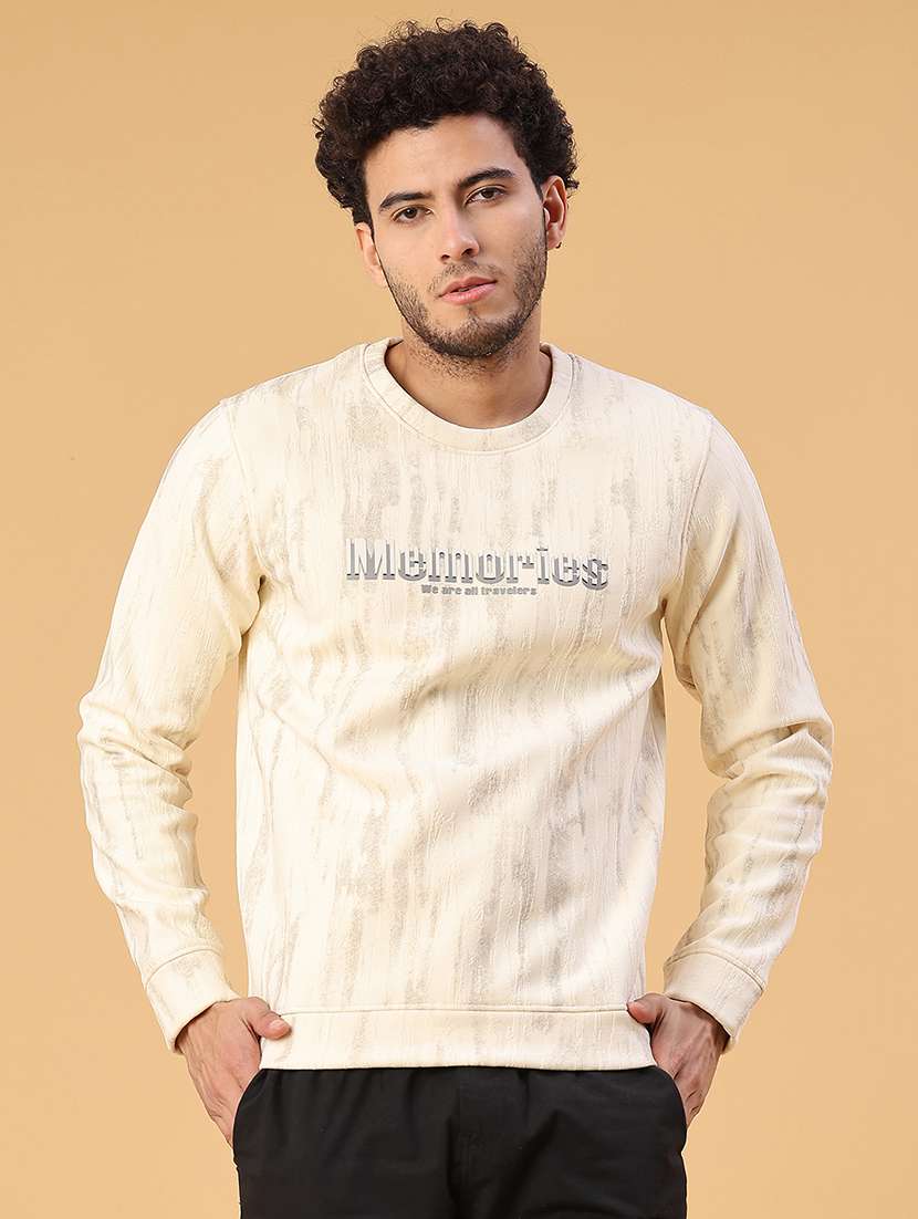 men printed long sleeve regular fit sweatshirt