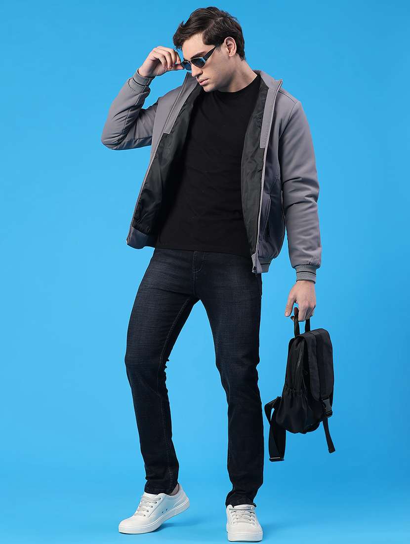 men solid long sleeve insulator bomber jacket - 22177650 -  Standard Image - 5