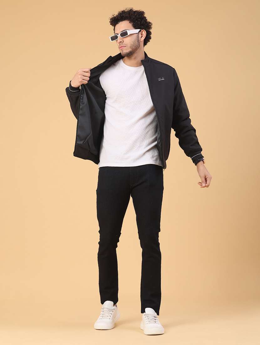 men solid long sleeve insulator bomber jacket - 22177652 -  Standard Image - 5