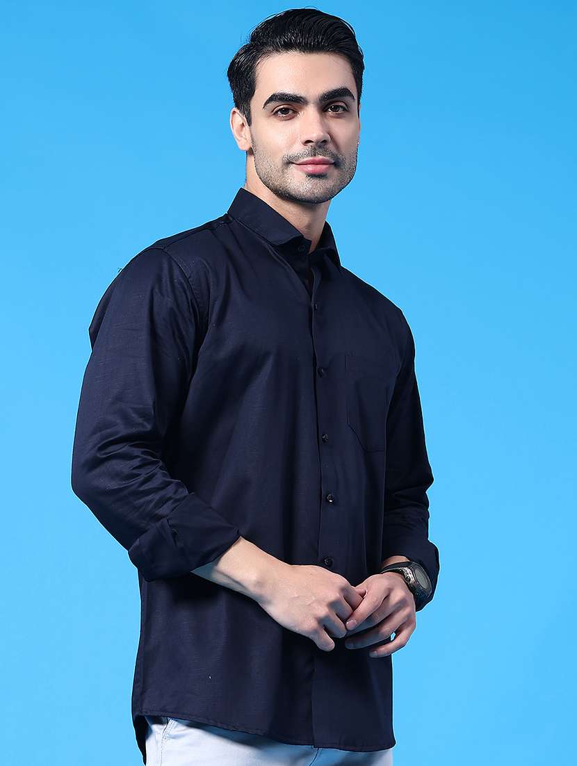 men solid long sleeve regular fit casual shirt - 22177667 -  Standard Image - 3