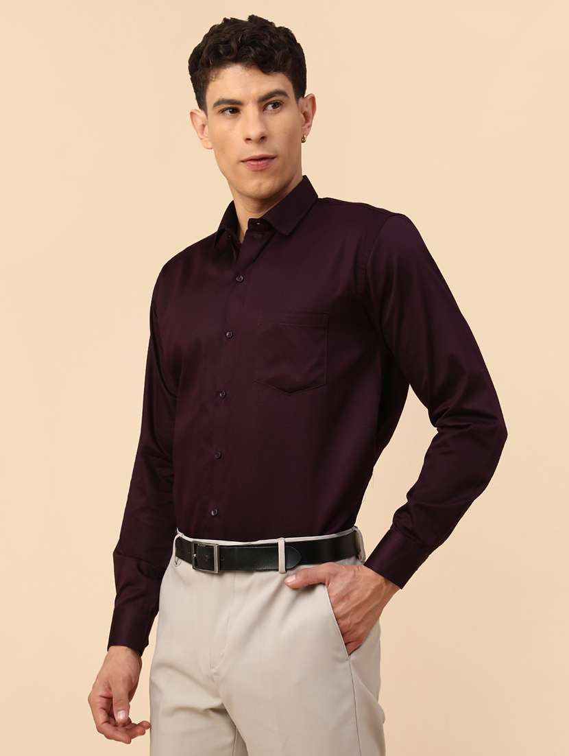 men solid long sleeve slim fit formal shirt - 22177670 -  Standard Image - 3