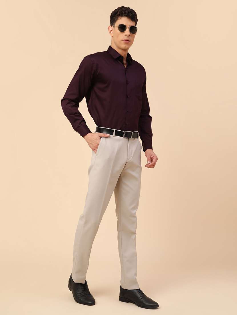 men solid long sleeve slim fit formal shirt - 22177670 -  Standard Image - 5